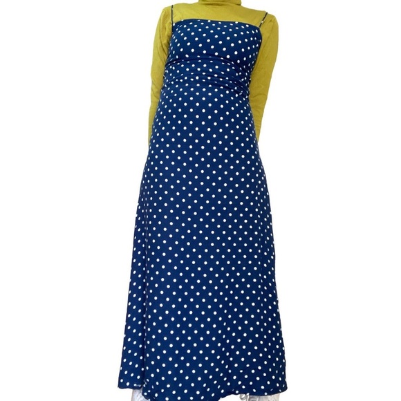 Navy polka dot maxi dress - Picture 2 of 4